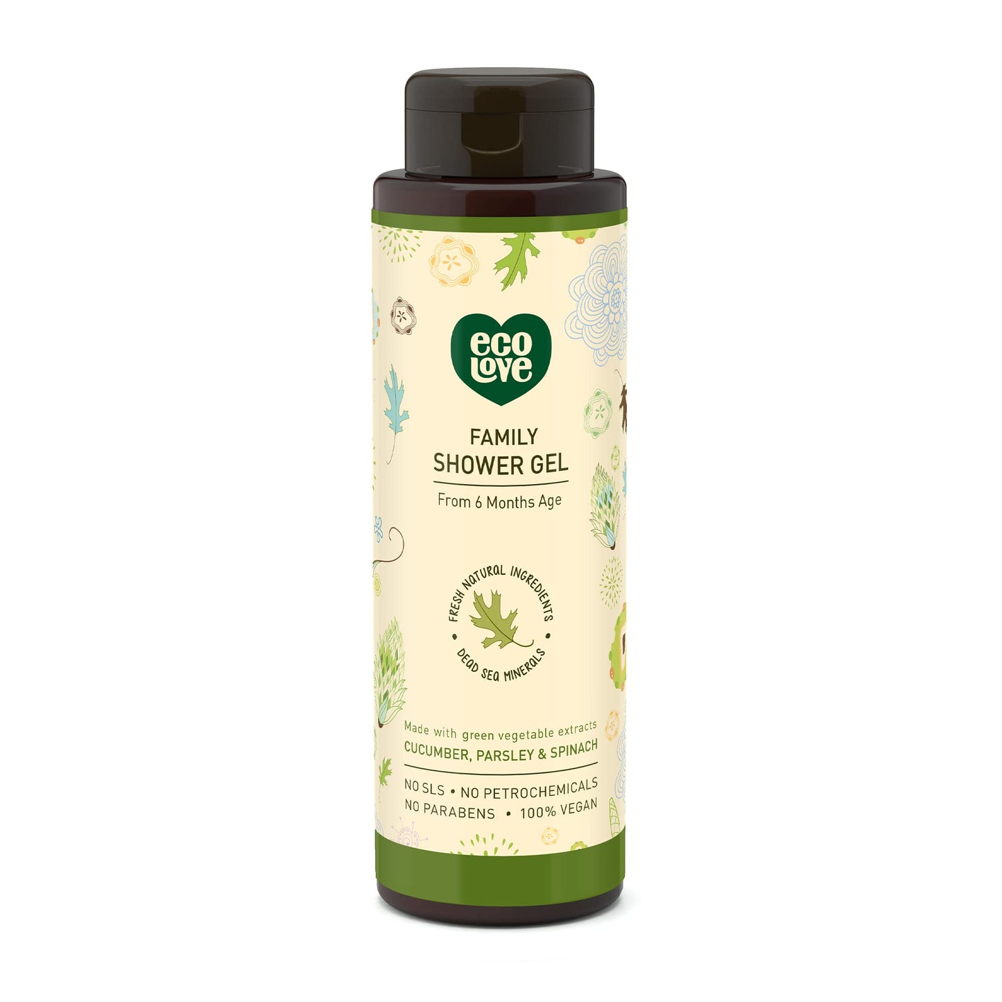ecoLove Vegan Moisturizing Body Wash with Organic Cucumber, 17.6 oz