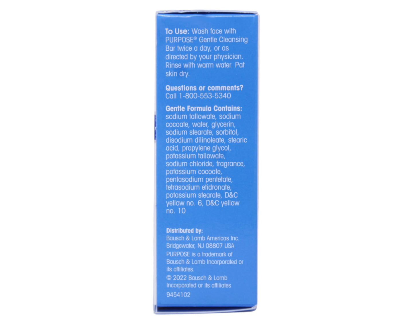 PURPOSE Gentle Cleansing Bar, Developed with Dermatologists for All Skin Types, For Sensitive & Dry Skin, Oil-free, Hypoallergenic, Sulfate-Free, 3.6 oz Bar (Pack of 2)