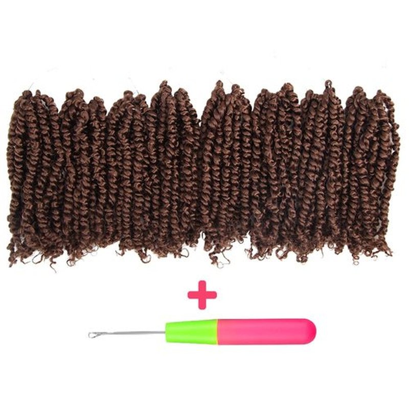The BOHOBABE Pre-twisted Passion Twist Crochet Hair 6 Inch Short Pre-looped Crochet Passion Twist Braiding Hair 8 Packs (30#)