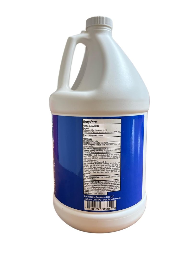 Dermatone Sport Sunscreen Lotion SPF 50 - Vitamin C & Aloe, Sweat & Water Resistant | 1 Gallon Pump Bottle
