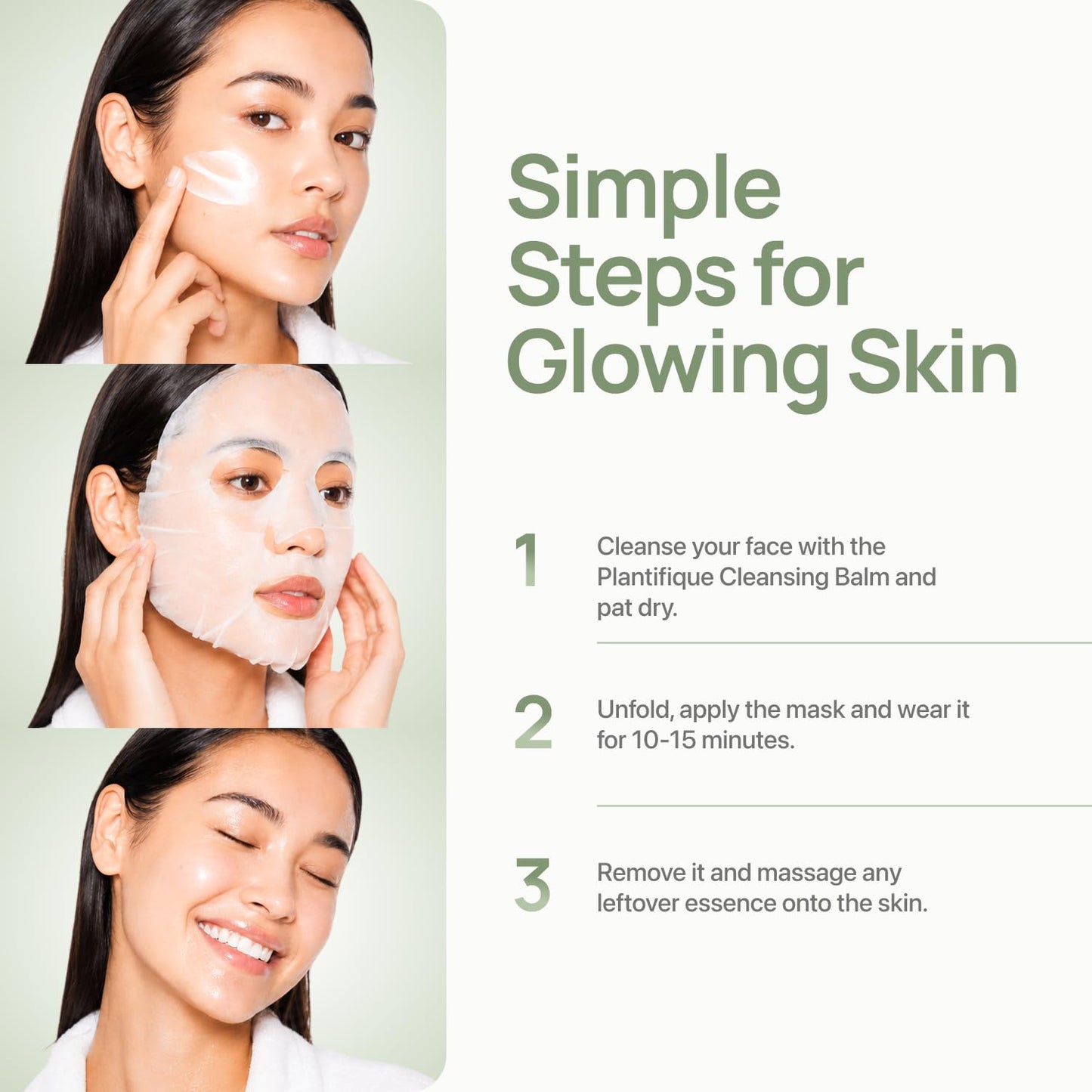 PLANTIFIQUE Korean Sheet Mask 5 Pack Variety Set - Hydrating Face Masks with Hyaluronic Acid - Soothing, Firming, Even Toning - Mascarillas Faciales