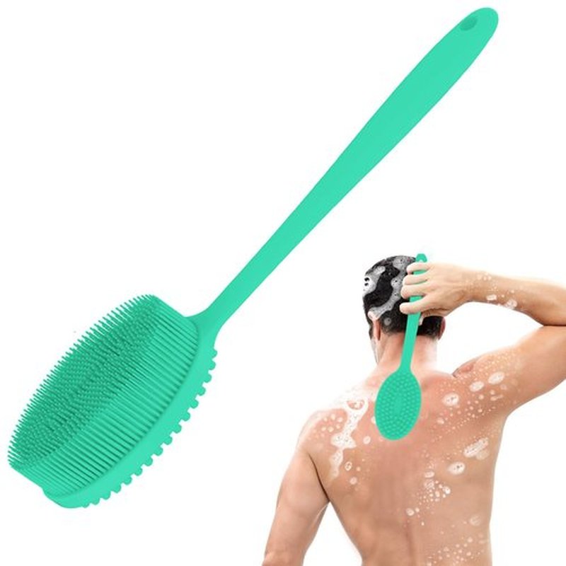 MateeyLife Silicone Body Scrubber Exfoliator with Handle, Gentle Back Scrubber for Shower, Shower Brush for Body, Bath Back Brush for Shower, Silicone Loofah Body Scrubber, Bath Scrubber for Body