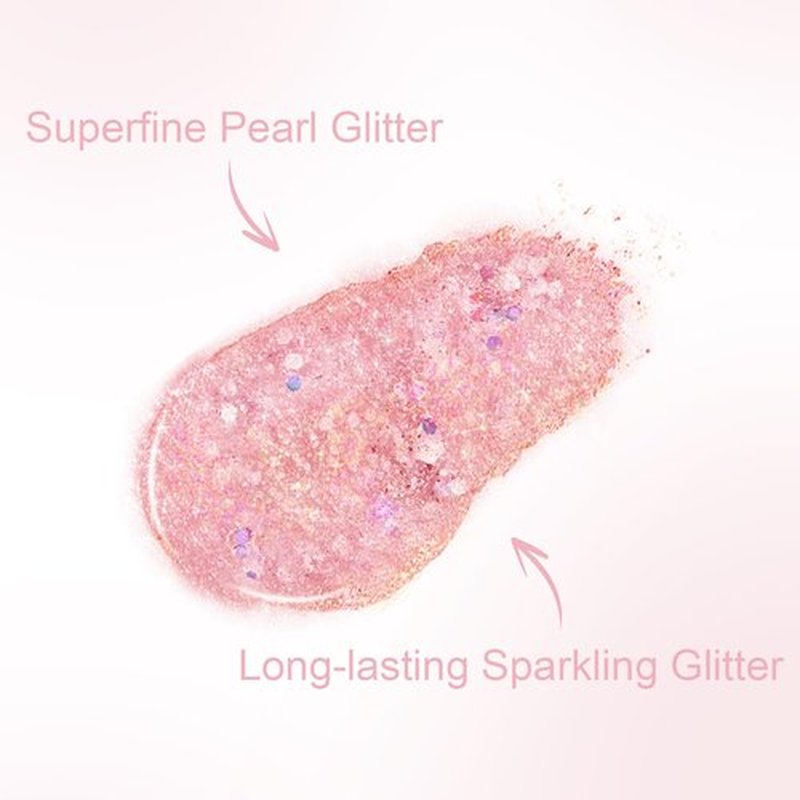 Jutqut Jewel Liquid Glitter Eyeshadow, Twinkle Shimmer Eye Shadow Eyeliner, Long-Lasting, Multi-Dimensional Sparkle Finish, Quick Drying Shimmer Tears Loose Glitter Glue Korean Eye Makeup, 06#