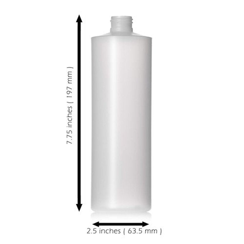 Aromine 16oz Natural Color HDPE Squeeze Bottles with Disc Cap and Squirt Cap (3 Pack) (16oz)