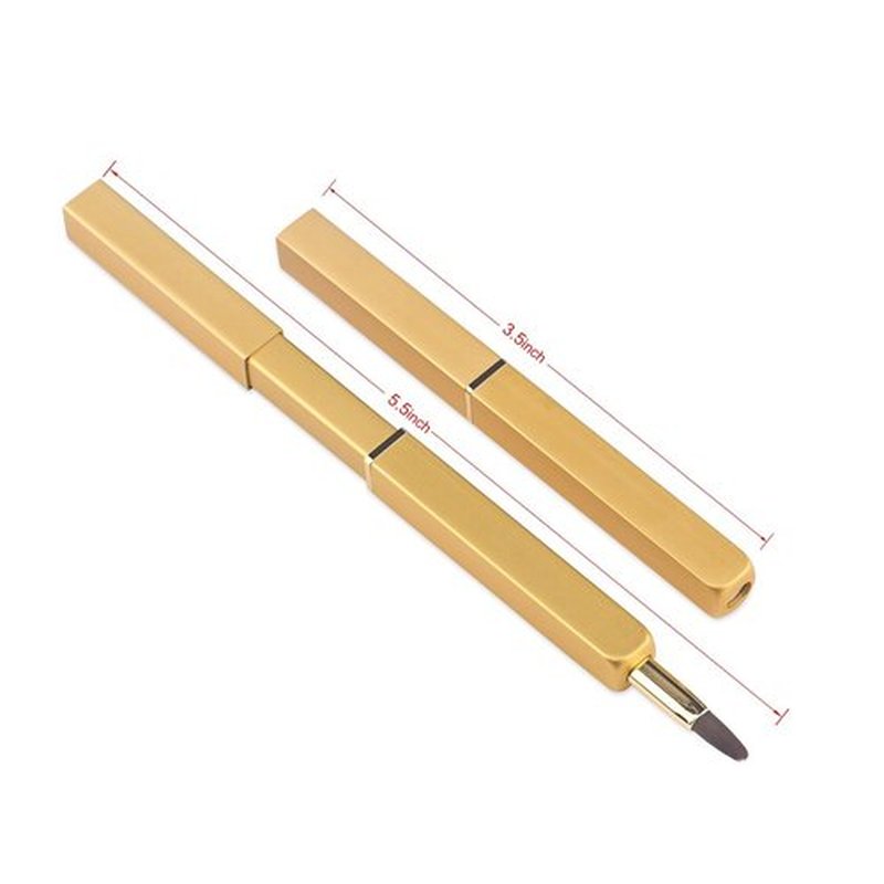 Exquisite Professional Lip Brush Applicators-Retractable Lipstick Brushes- Lipstick Gloss Makeup Brush Tool For Women and Girls (Gold)