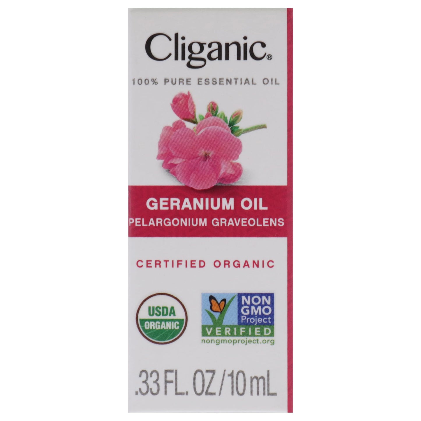 Cliganic Organic Geranium Essential Oil, 100% Pure Natural for Aromatherapy | Non-GMO Verified