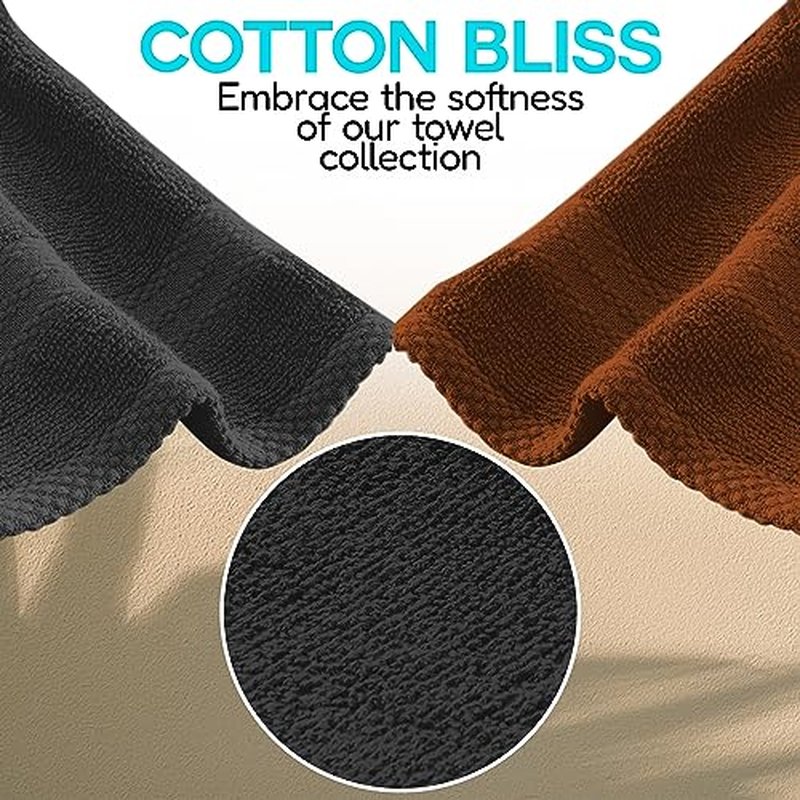 QUBA LINEN 6 Pack Premium Hand Towels Set, (16 x 28 inches) Cotton, Ultra Soft and Highly Absorbent Towels for Bathroom, Gym, Shower, Hotel, and Spa