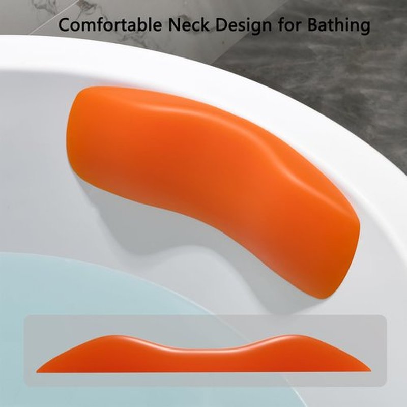 Guluto Bath Pillow, Bathtub Pillow with Self Suction, Waterproof Bath Pillows for Tub Head and Neck Support, Relaxing Bath Tub Pillow for Soaking, Spa Accessories Orange