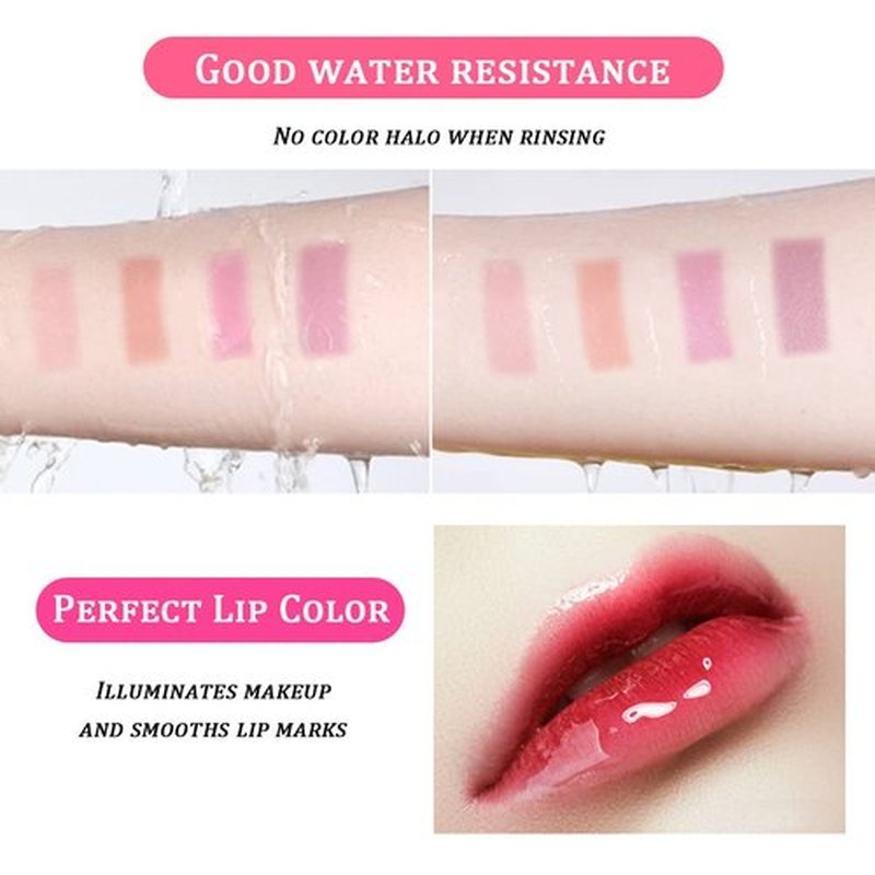 Crystal Flower Jelly Lip Balm, Aloe Vera Color Changing Lipsticks,Lasting Nutritious Natural Moisturizing gentle colorless Lipstick Lip Gloss 2pcs (Pink Flowers)