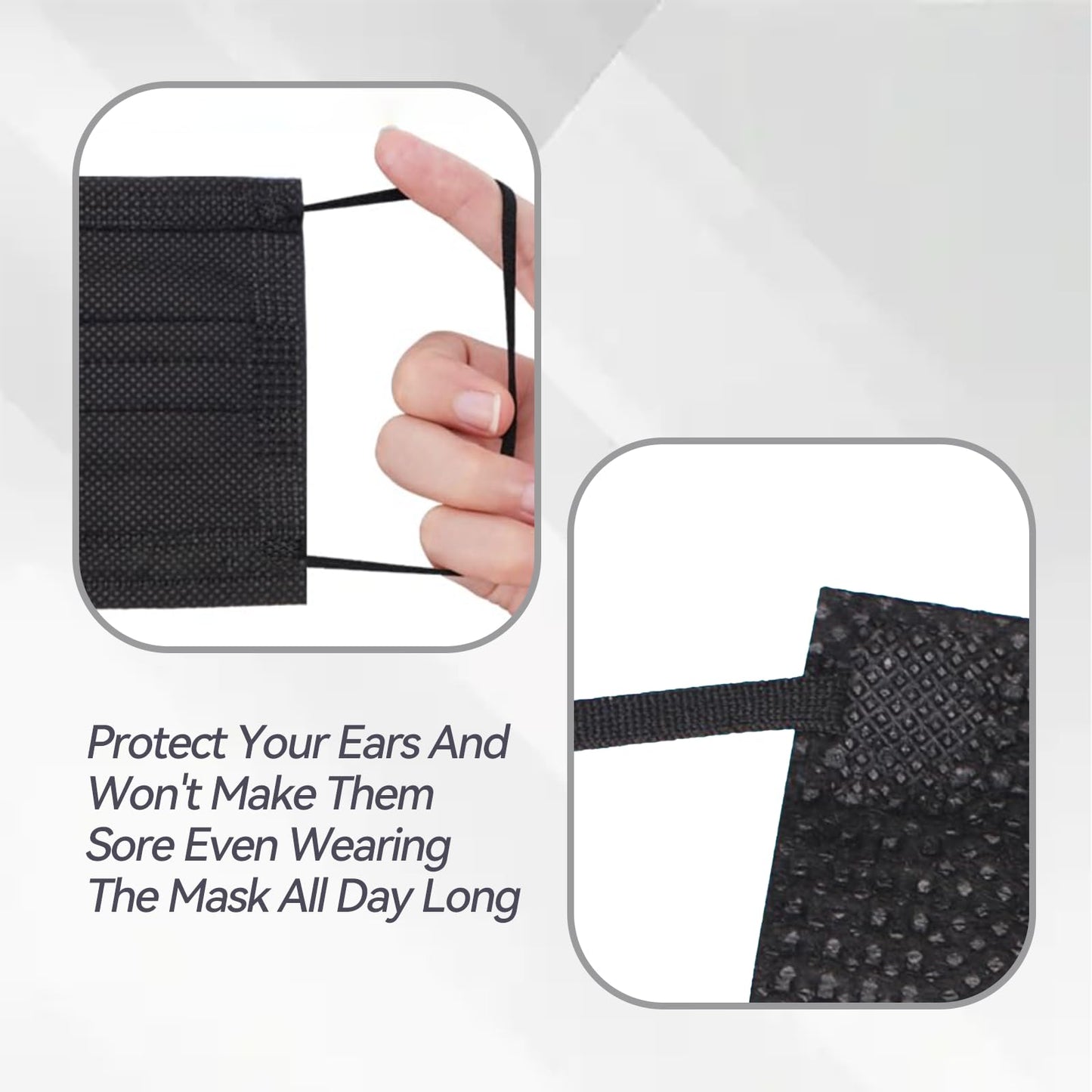 Jointown Disposable Face Mask - 3 Ply Protection Face Masks, 50 Pack Black