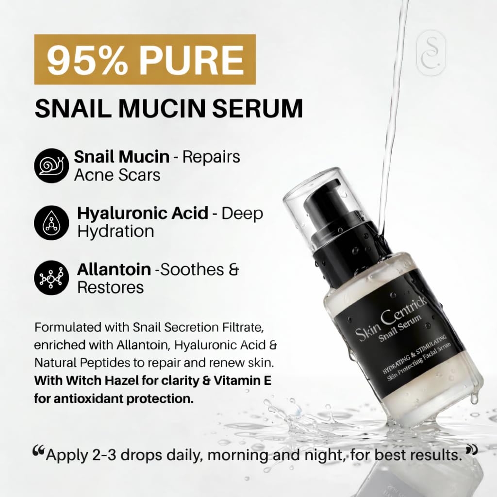 Skin Centrick Snail Mucin Serum 95% with Hyaluronic Acid