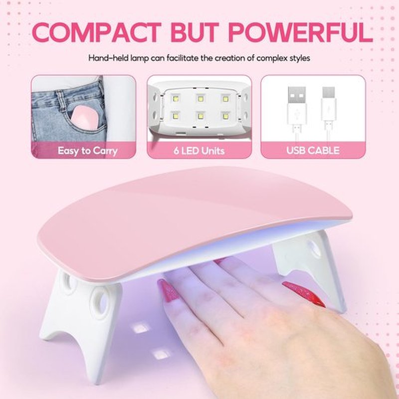 COSCELIA Acrylic Nail Kit with U V Light, 27PC Nude Pink Clear Acrylic Powder Glitter Powder Nail Kit with Everything for Beginners Full Manicure Supplies Home DIY