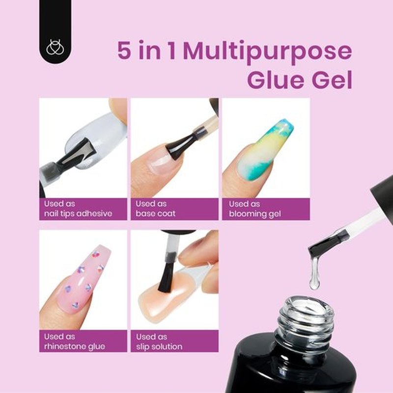 Beetles Gel Nail Kit Easy Nail Extension Set with Clear Soft Gelly Gel Nail Tips, 240 Pcs Beetles Gel X Short Oval Nails Tips 5 In 1 Nail Glue Base Gel Uv Led Lamp Press on Nails False Nails
