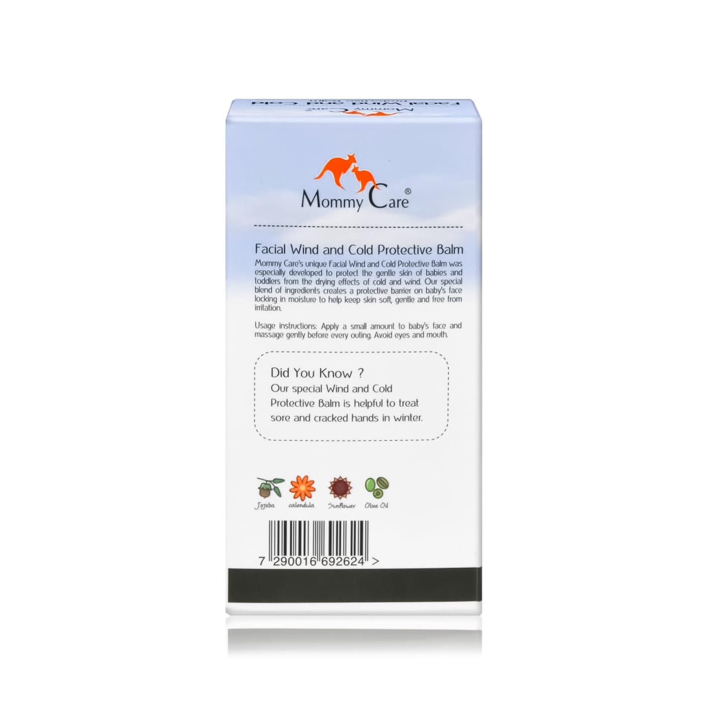 Mommy Care Facial Wind & Cold Protective Balm – Mineral Oil-Free Formula with Calendula, Olive Oil & Jojoba, Soothes & Hydrates Dry, Sensitive Skin for Babies, Kids & Adults, 50ml/1.76 fl oz