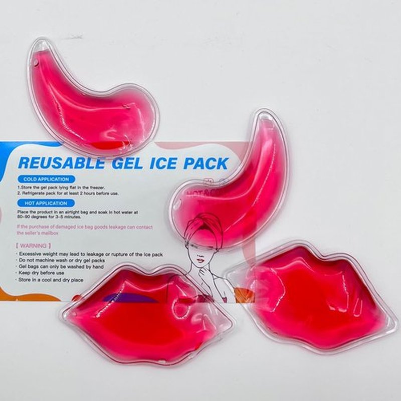 Lip ＆ Eye ice Packs, Gel Eye Pad Cold Eye Mask Hot Cold Compress Reusable Gel Eye Pads Treat Eye Swelling