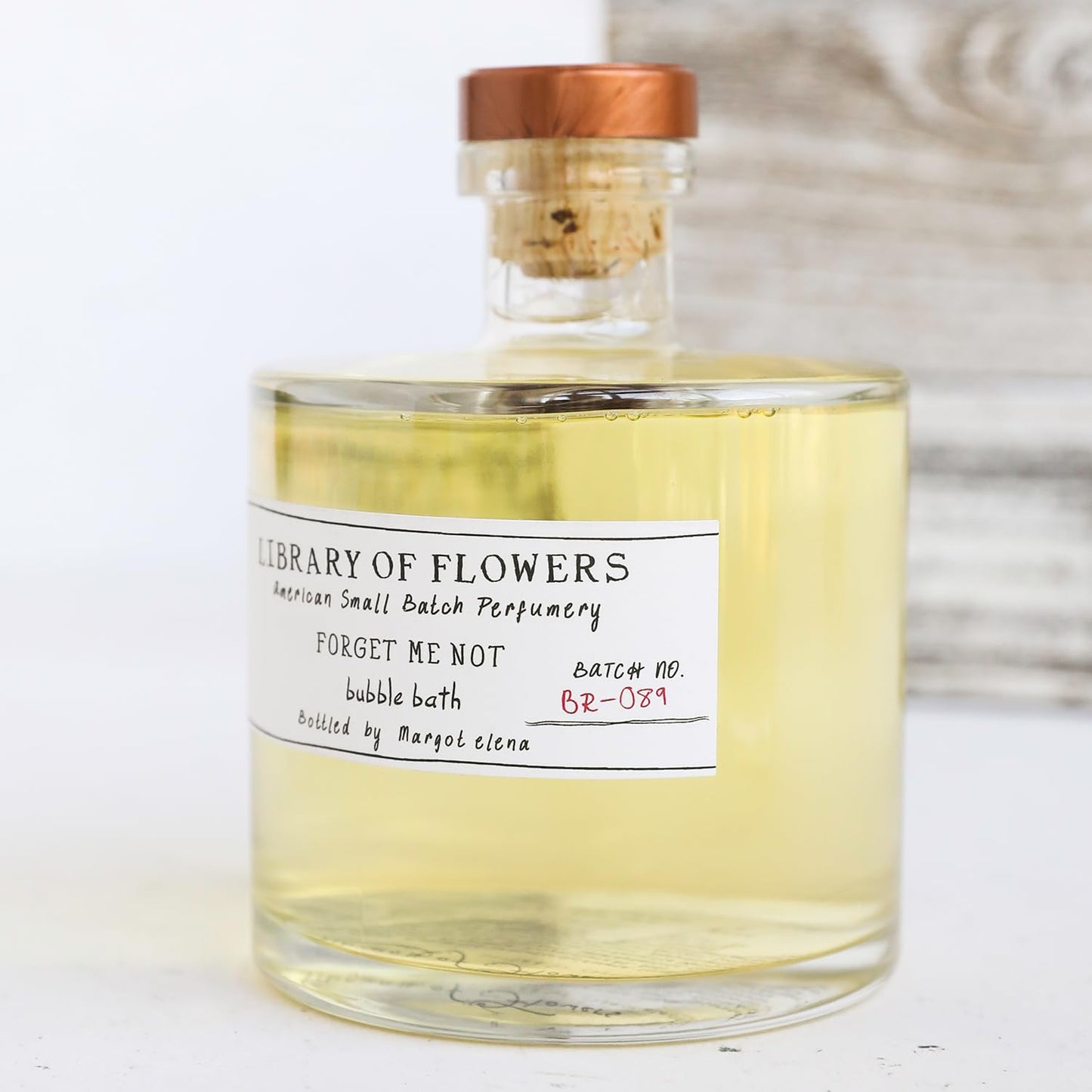 Library of Flowers Forget Me Not Bubble Bath, Osmanthus, Rice Powder & White Orchid Storied Fragrance, 17 fl. oz. Luxury Hydrating Bubbling Soap, Richly Scented Bath and Body Product