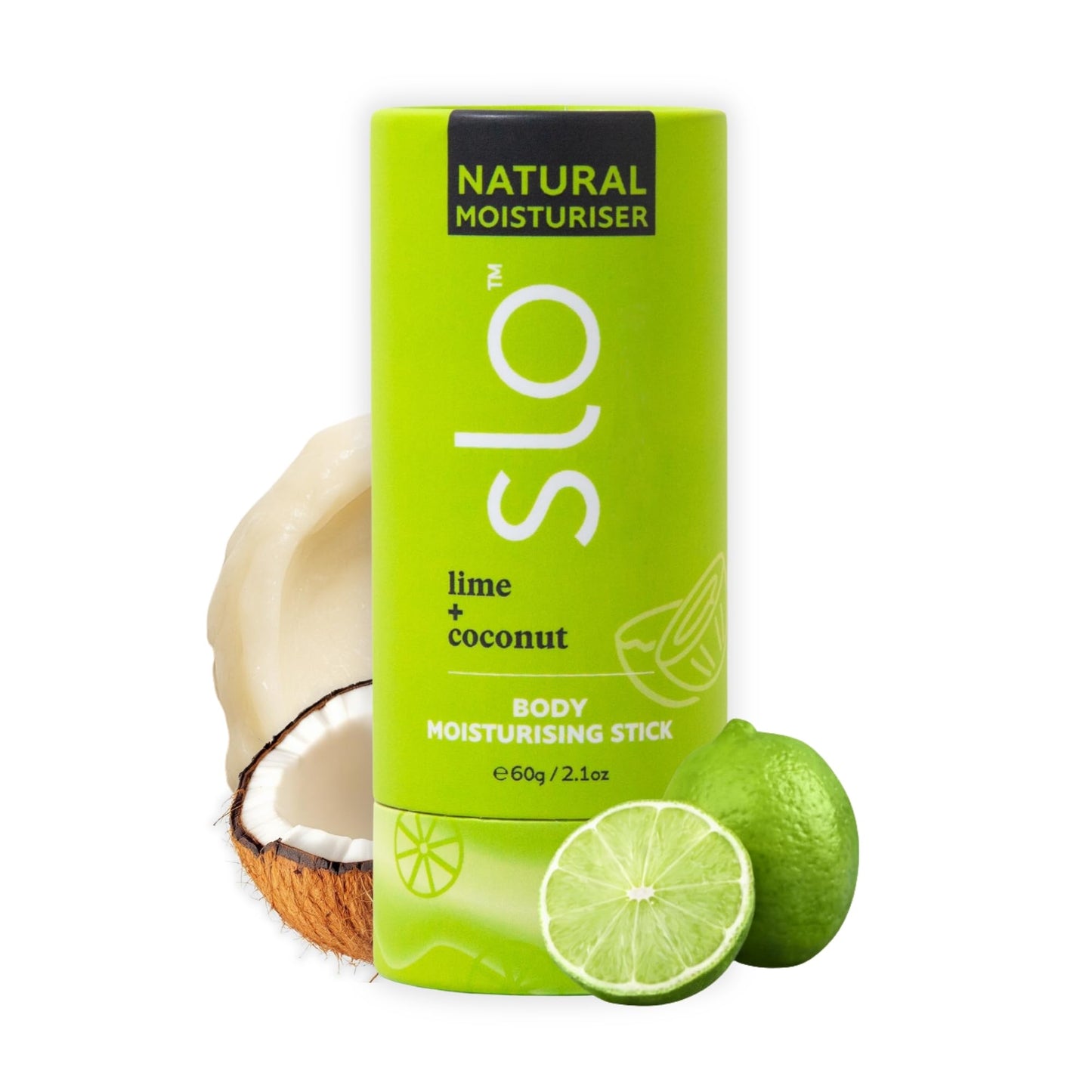 Slo Natural Moisturizing Stick | Body Balm for Dry Skin with Organic Ingredients | Hydrating + Nourishing | Coconut, Cocoa Butter & Antioxidants | Travel-Friendly | Pina Colada + Zinc | 2.11oz/60g