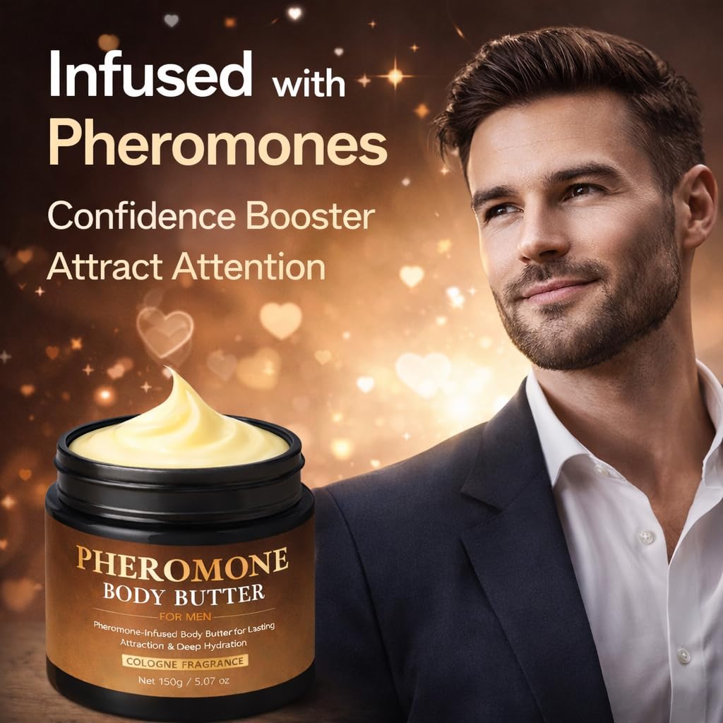 VOSETOKELA Pheromone Body Butter for Men, Cologned Skin Body Cream with Shea Butter, Cocoa Butter & Coconut Oil, Non-Greasy, Long-Lasting Scent, Alcohol-Free, Vegan, 5 oz (1 pack)