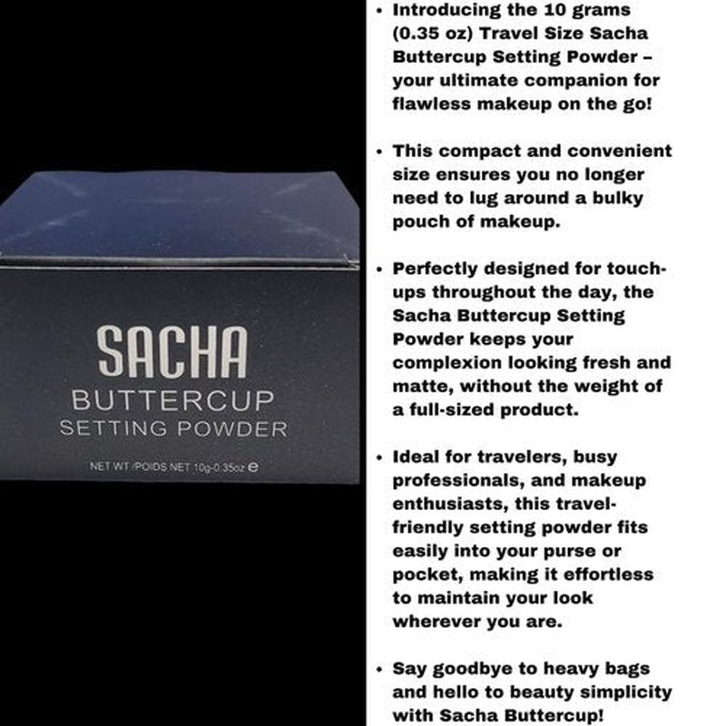 Sacha Buttercup Setting Powder, 0.35 oz, Travel Size and Two Blending Triangles