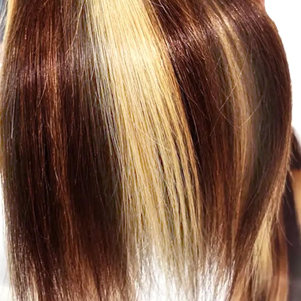 P33/613 Straight Bundles Human Hair Highlight Bundles Braizlian Virgin Hair 3 Bundles 12 14 16 Inch Two Tone Auburn Brown Mixed With 613 Blonde Straight Bundles Hair Extensions for Women