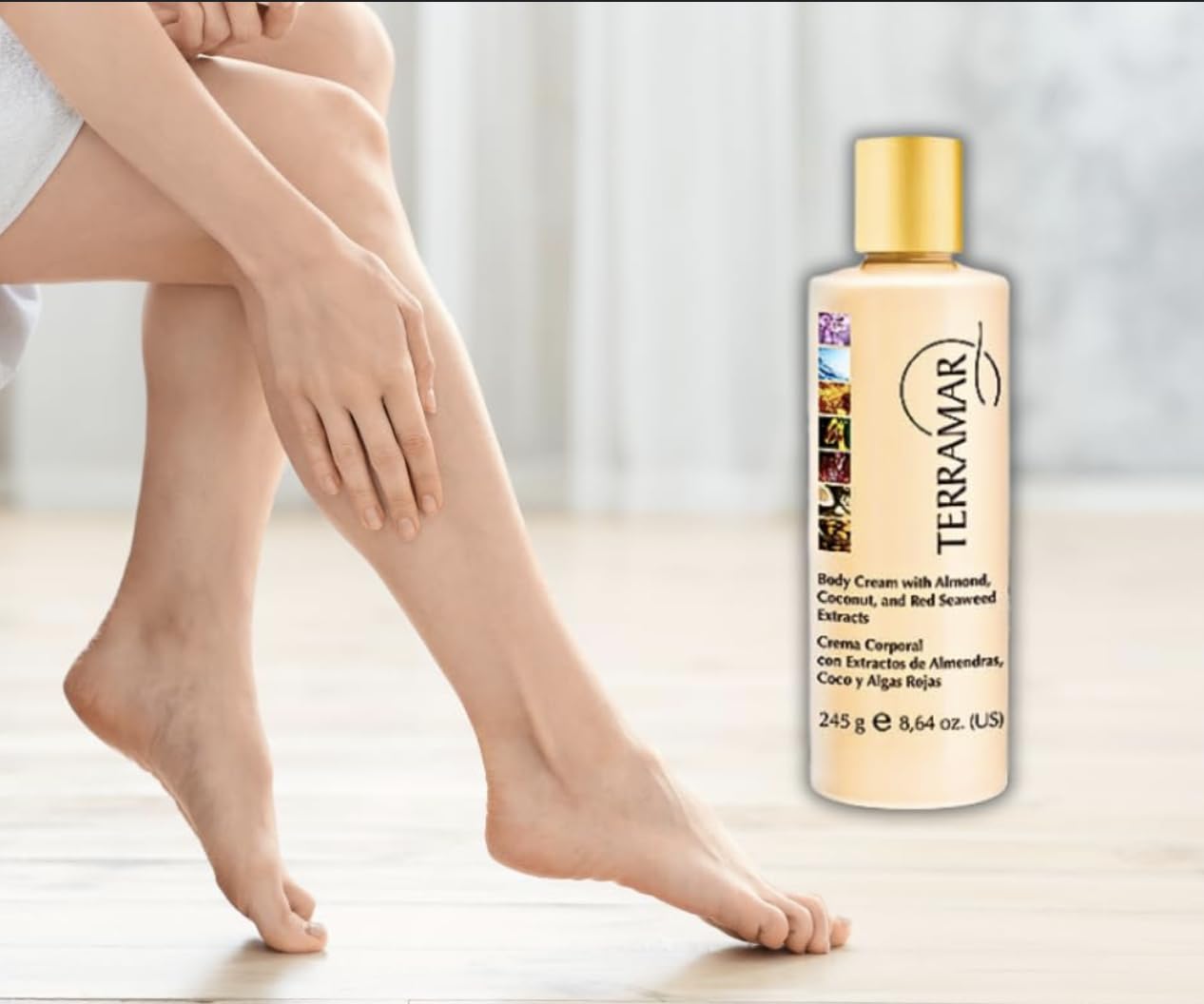Terramar Body Cream - Hydrating Moisturizer with Almond, Coconut & Red Algae Extracts - Nourishes and Softens Skin, Daily Body Lotion