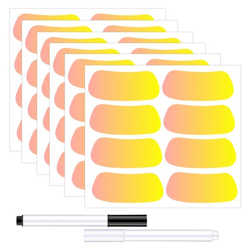 Sports Under Eye Black Strips Stickers 120 pcs Gradient Color Change Eye Strips Baseball Football Softball Lacrosse Fans Eye Black Stickers for Themed Party Game Day Supplies (Yellow)