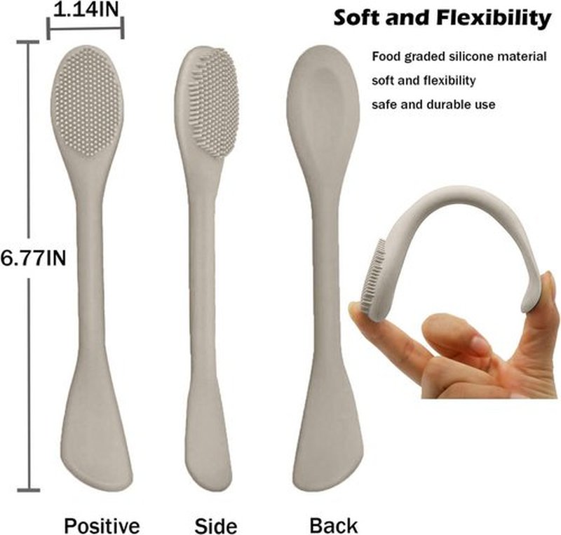 Face Mask Brush Applicator, Mask Brushes For Facials Cleansing & Exfoliating, Facial Clay Mask Applicator Tool Silicone Mask Spatula Cream Skincare For Apply Cream, Lotion, Mud, Clay (Black+Starlight)