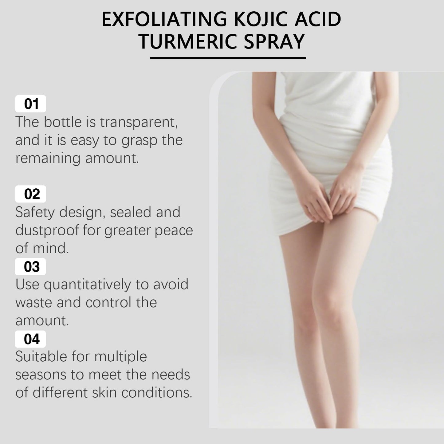 CHHQLZS Gentle Exfoliating Spray with Kojic Acid & Turmeric | For All Skin Types | 200ml