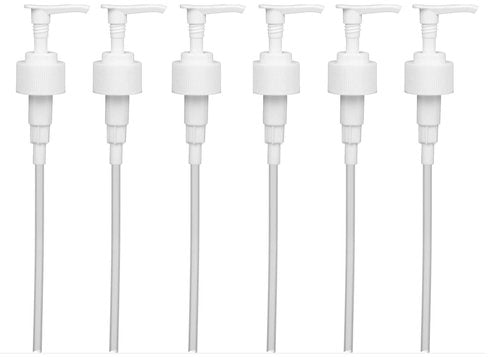 Speak Naturals White Soap and Lotion Pump, Fits Most 32oz Soap Bottles, 28/410 Neck, 2cc Dispensed Per Pump (6 Pack)