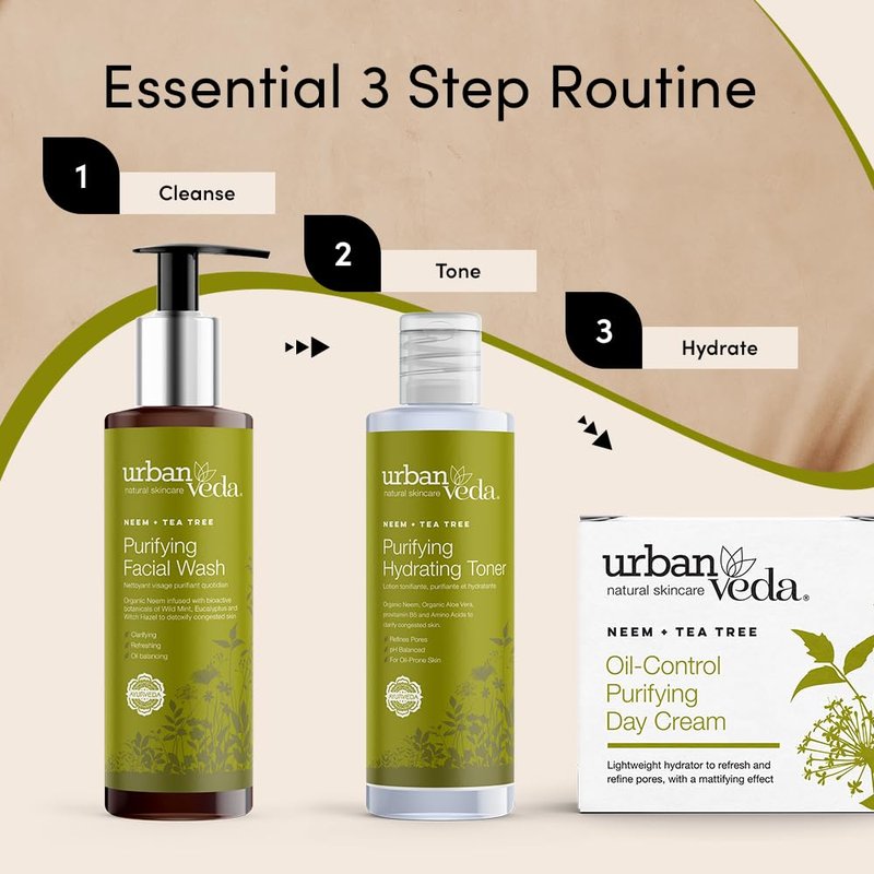 Urban Veda Acne Moisturizer - Natural Pore Minimizer with Witch Hazel | 1.7 Fl Oz | Vegan Face Cream for Oily Skin