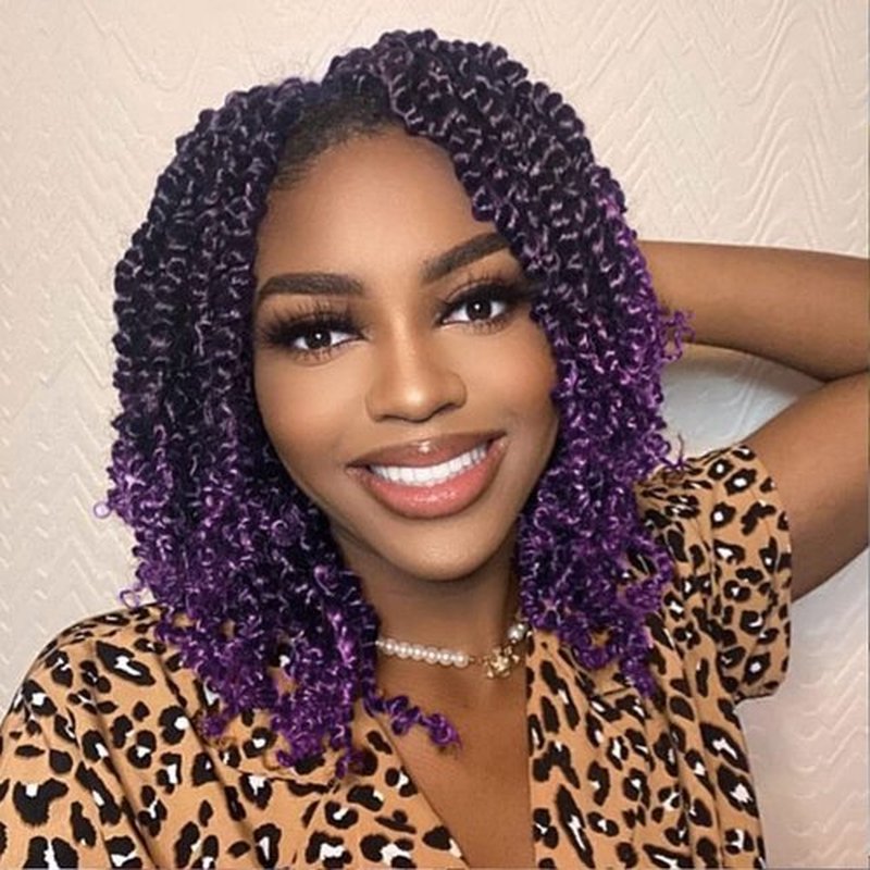 Passion Twist Crochet Hair 10 Inch 8 Packs Pre-Twisted Passion Twist Hair Crochet Hair for Black Women Pre-Looped Crochet Braids Synthetic Crochet Hair Extensions #Tpurple