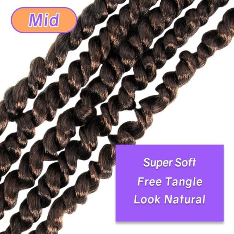 LOCSBYHAND 30 Inch Long Pre-looped/twisted Passion Twist Crochet Hair 4 Packs for Mixed-color Using (4 Packs, T30/Ombre Medium Dark Brown)