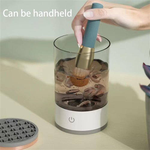 Beauty Swirl Cosmetic Brush Cleaner, The Cozy Luna Makeup Brush Cleaner, Electric Make Up Brush Cleaner Machine, Rechargeable & Deep Spinning Cleaning (Black,Charging Type)