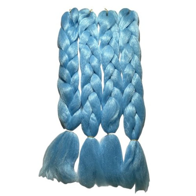 Glowing in Darkness Braiding Hair 400g Braiding Hair Jumbo Box Braids Hair Extensions Shining Jumbo Braids Hair Fluorescent Light in Darkness (Light Blue)