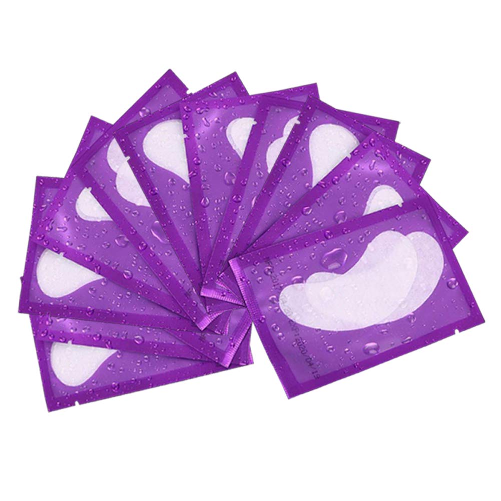 Ocim 50 Pairs Under Eyelash Extension Gel Patches,Lashes Extensions supplies-Lint Free Hydrogel Under Eye Pads(purple)