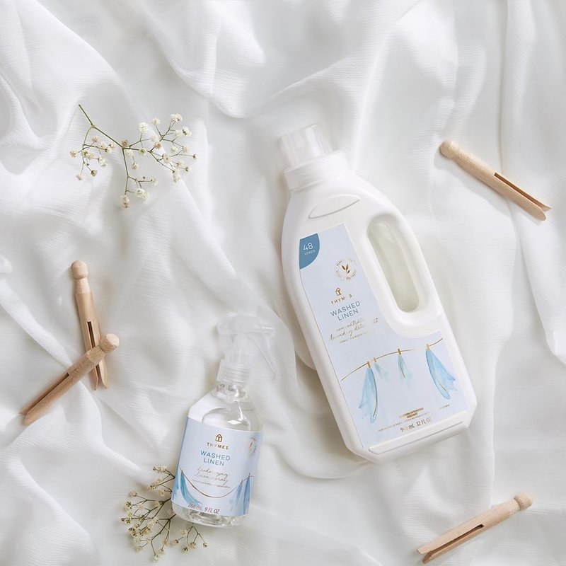 Thymes Linen Spray - Fresh Washed Linen Scent | 9 Fl Oz Room Spray