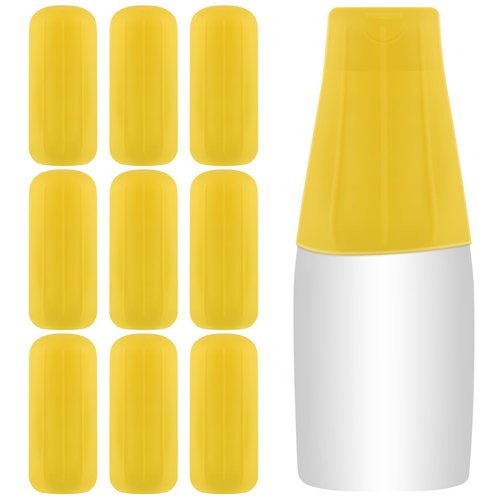 NACHLYNN 10 Pack Silicone Bottle Covers Yellow Silicone Travel Size Container Sleeves Travel Bottle Covers Reusable Travel Sleeves for Toiletries for Men Women Travel Toiletry Bag Accessories