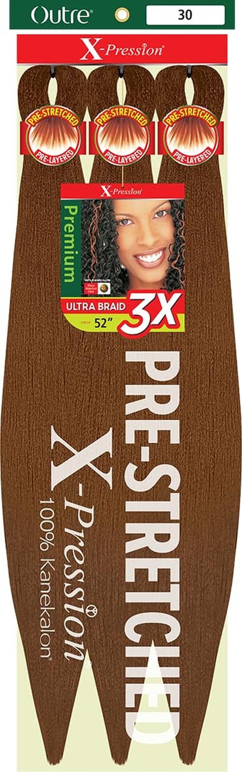 [3 PACK DEAL] Outre X-Pression Braid-Pre Stretched Braid 52" 3X 3 Packs (30)
