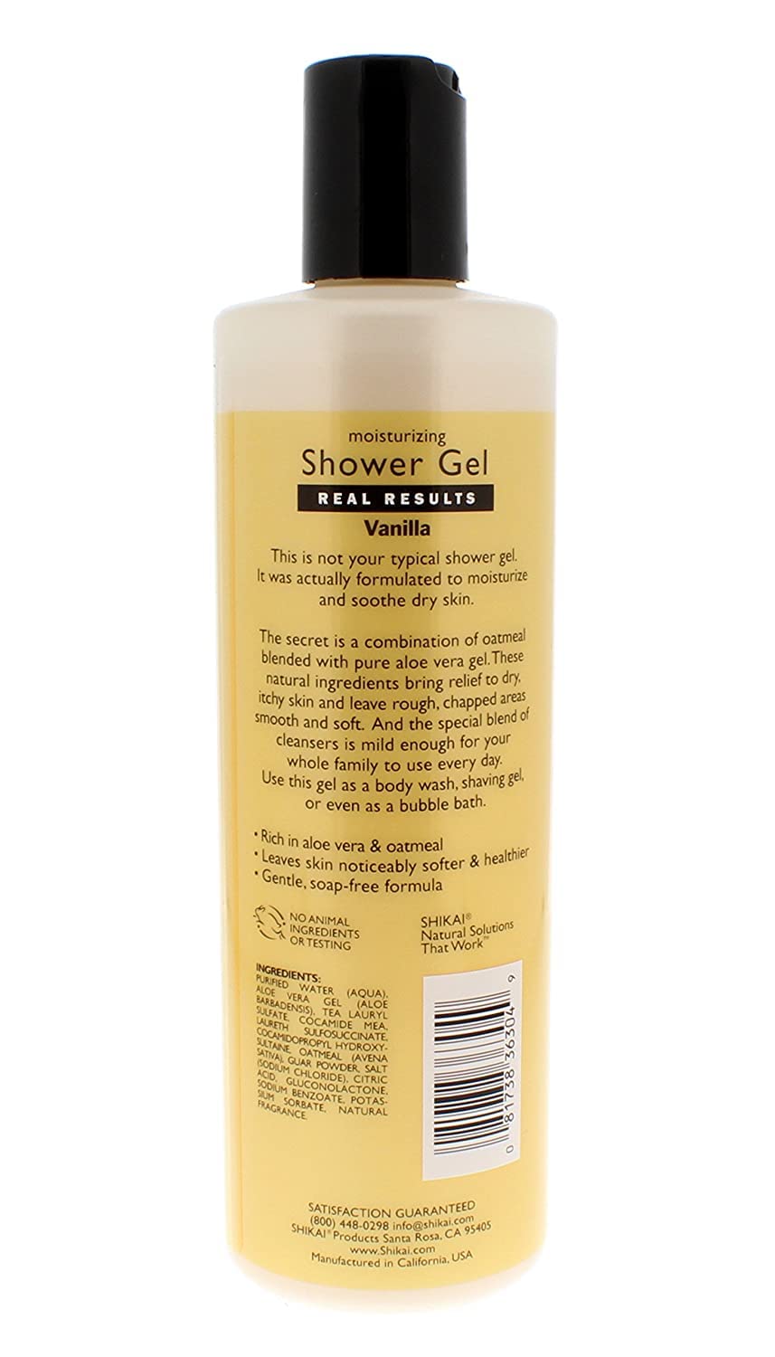 ShiKai Moisturizing Shower Gel, Vanilla, 12-Ounce Bottles (Pack of 3)