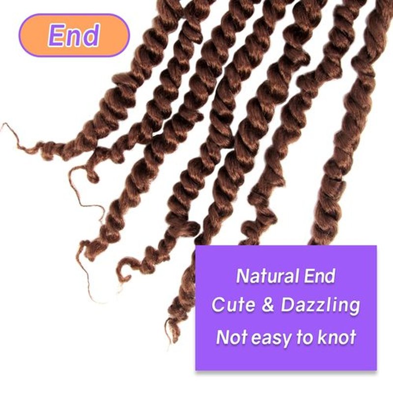 LOCSBYHAND 30 Inch Long Pre-looped/twisted Passion Twist Crochet Hair 4 Packs for Mixed-color Using (4 Packs, 30#/Medium Dark Brown)