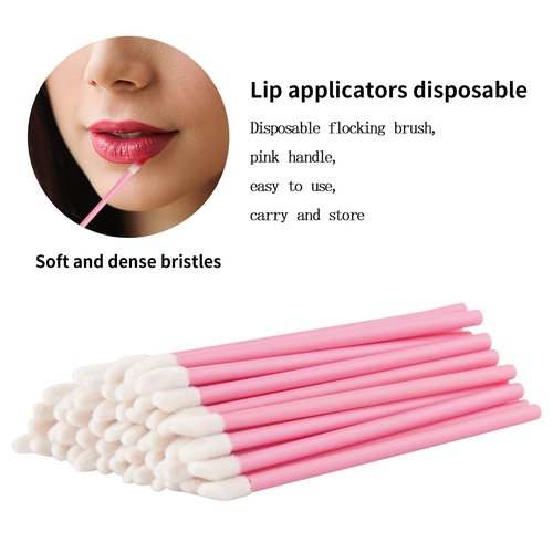 Pink Lip Wands Applicators Disposable - Vaincre 500PCS Lip Brush, Lipstick Make Up Brush Lip Gloss Applicator Wands, Makeup Applicator Beauty Tool Kits