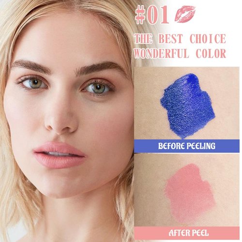JUAAZIN Matte Lip Gloss with Spray Bottle, Pink Liquid Lip Stain Peel Off, Long Lasting Waterproof Lipstick Lip Gloss Stain, Transfer-proof, Highly Pigmented Color (Ruddy Pink)