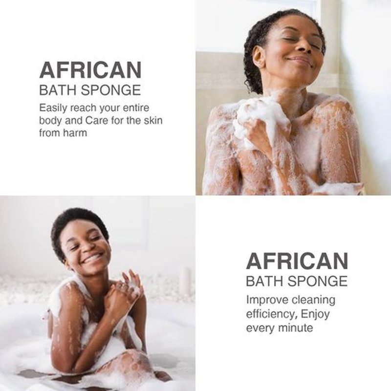 3 Pieces African Bath Sponge African Net Long Net Bath Sponge Exfoliating Shower Body Scrubber Back Scrubber Skin Smoother,Great for Daily Use (Blue)