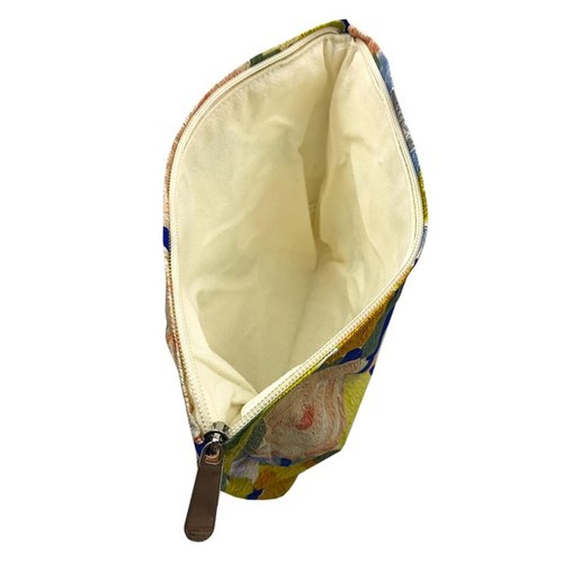 GUTGNK Cotton Ladies Cosmetic Bag, Large Capacity Canvas Cosmetic Bag Travel Toiletry Bag Accessories Organizer, Monet Flower