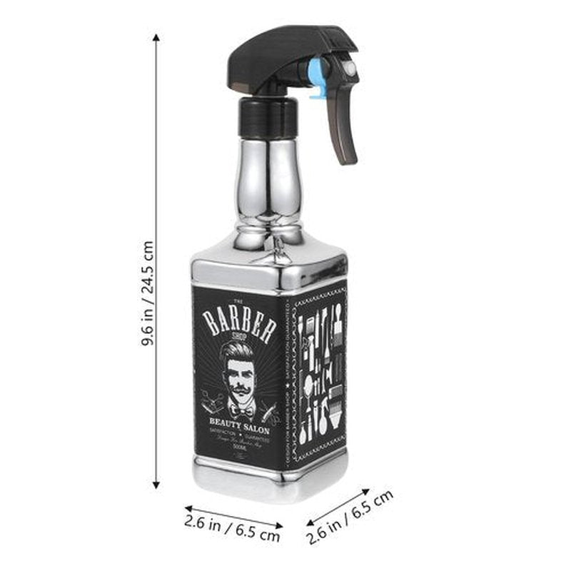 Spray Mist Bottle Hair Spray Bottle Retro Whisky Squirt Bottle Novelty Water Sprayer Hairdressing Barber Mist Salon Hair Tools Home Gardening Plants Water Sprayer 500ml Silver