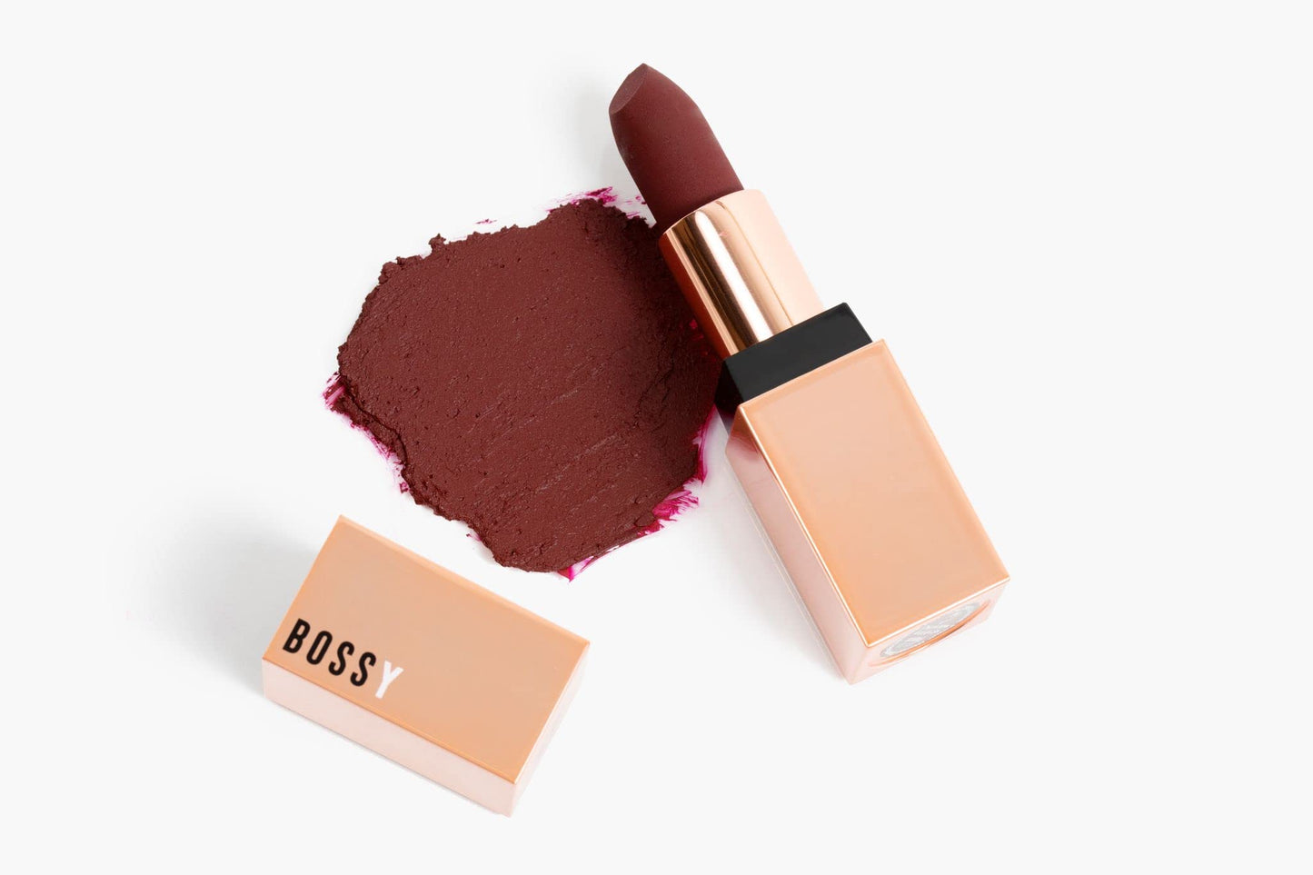 Bossy Cosmetics Matte, Long Lasting, Hydrating Vegan Lipstick with Vitamin E and Watermelon Seed Oil (Fierce - Dark Wine Color)