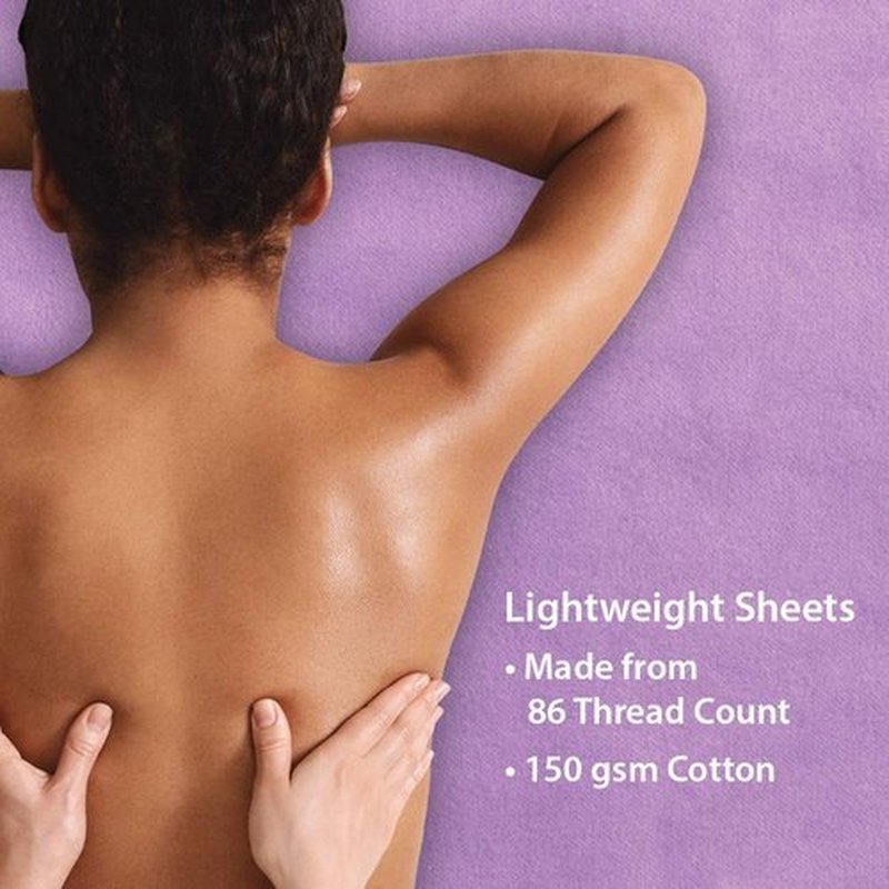 ForPro Premium Flannel 3-Piece Massage Sheet Set, Lavender, for Massage Tables, Includes Massage Flat Sheet, Massage Fitted Sheet, and Massage Fitted Face Rest Cover