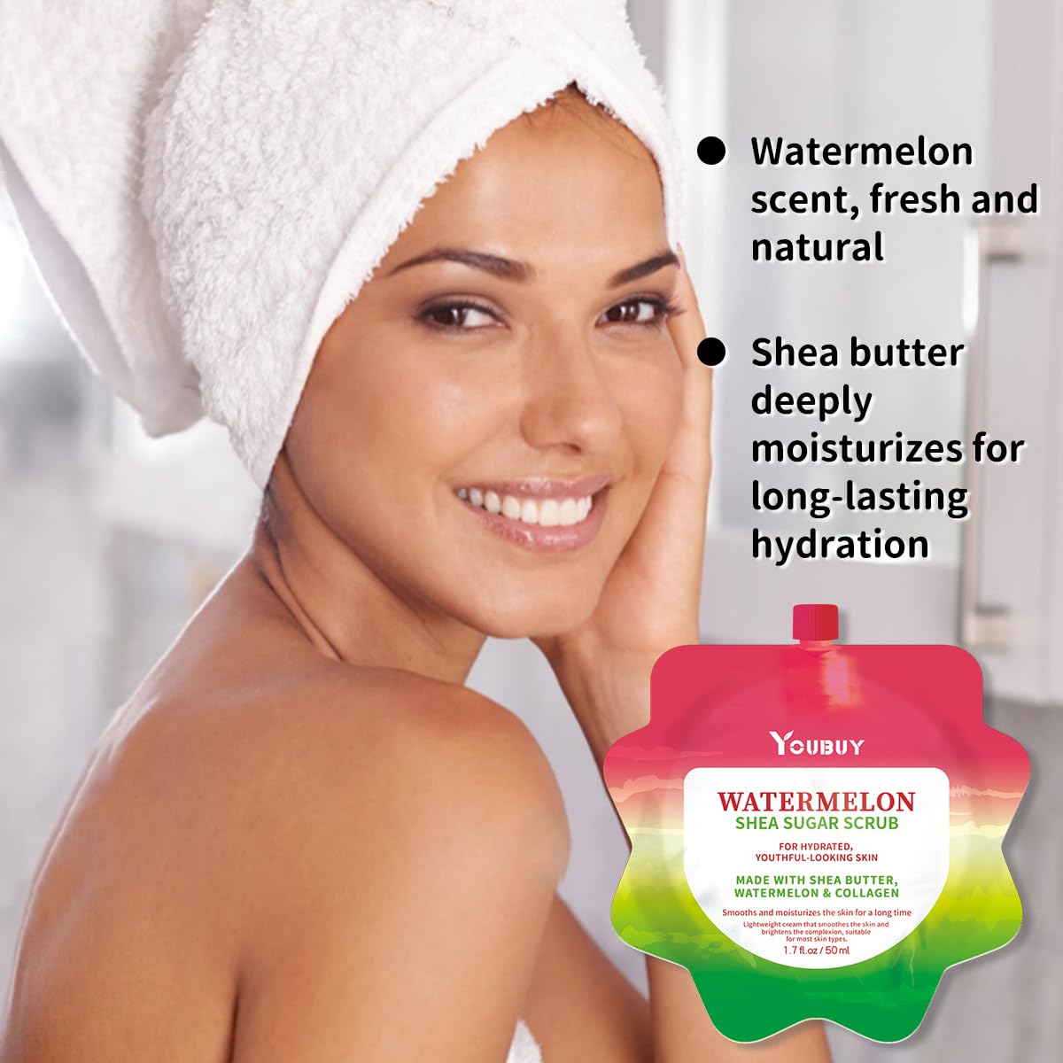 Watermelon Facial Scrub Cream,Watermelon Face Scrub,Daily Facial Scrub - Gently Exfoliates, Cleanses, Removes Dead Skin, Blackheads, Pores and Acne For all Skin Types