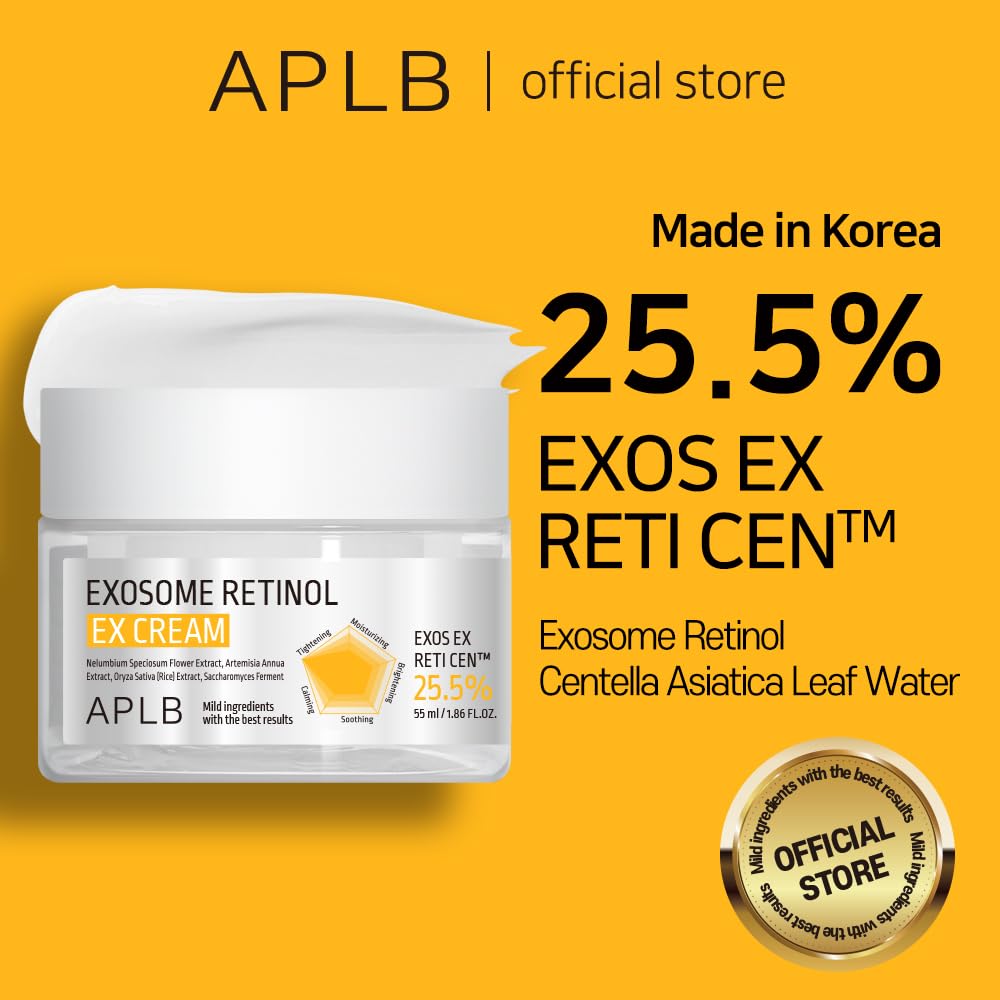 APLB Exosome Retinol EX Cream | EXOS EX RETI CEN™ 25.5% 1.86 FL.OZ/Korean Skincare, Efficient absorption, Elasticity Care, Wrinkle care, Revitalize for gentle and improve skin texture