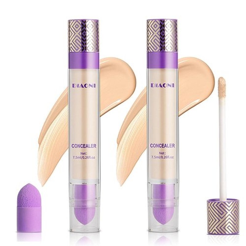 DIAONI Coverage Concealer, DIAONI Liquid Concealer, Korean Conceals Stick Foundation, Lightweight, Long-Lasting, Waterproof, Natural Full Coverage (# 02 LIGHT SKIN TONE)